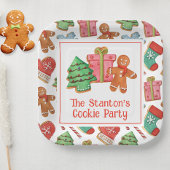 Waterverf kerstkoekjes papieren bordje