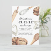 Waterverf Kerstkoekjesuitwisselingspartij Kaart (Staand voorkant)