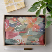 Waterverf Kerstkonijnen Rood Goud Bloem Tissuepapier (Geschenk)