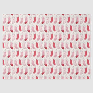 Waterverf kerstkousen Vintage Tissuepapier