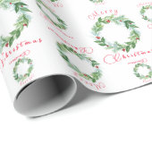 Waterverf kerstkrans cadeaupapier (Rol Hoek)