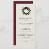 Waterverf kerstkrans feestelijk diner menu