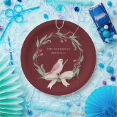 Waterverf Kerstkrans gepersonaliseerd Papieren Bordje (Feest)