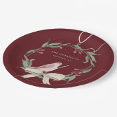 Waterverf Kerstkrans gepersonaliseerd Papieren Bordje (Gekanteld)