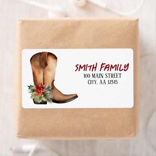 Waterverf Kerstlaars Etiket (Insitu)