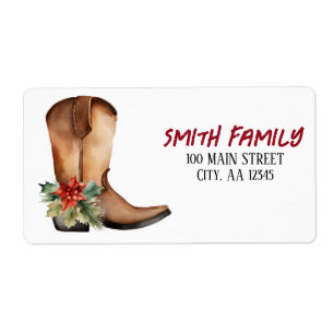 Waterverf Kerstlaars Etiket