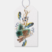 Waterverf kerstlantaarn cadeaulabel (Achterkant)