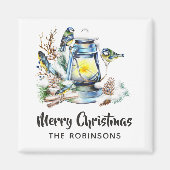 Waterverf kerstlantaarn magneet (Voorkant)