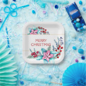 Waterverf kerstLijst Papieren Bordje (Feest)