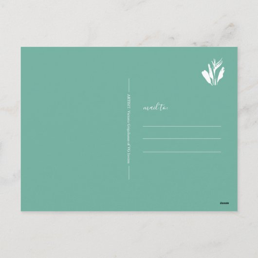 Waterverf Kerstman Briefkaart (Achterkant)