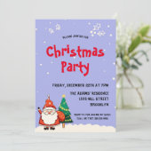 Waterverf Kerstman Feest Uitnodiging (Staand voorkant)