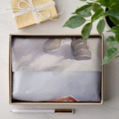 Waterverf kerstman in besneeuwd bos tissuepapier (Geschenk)