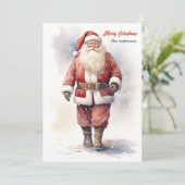  waterverf Kerstman Kerst Feestdagenkaart (Staand voorkant)