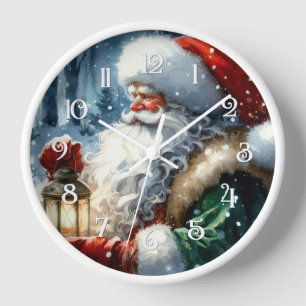 Waterverf Kerstman Kerstmis Sneeuw Bos
