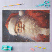 Waterverf kerstman lacht rood pet tissuepapier (Craft)