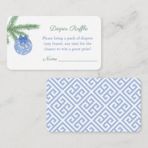 Waterverf Kerstmis Baby shower Diaper Raffle Informatiekaartje