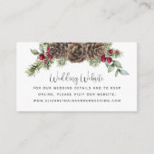 Waterverf Kerstmis Botanische Bruiloft Website Informatiekaartje (Voorkant)