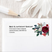 Waterverf Kerstmis Bouquet Return Address Label (Insitu)