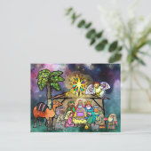 Waterverf kerstmis briefkaart (Staand voorkant)