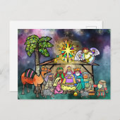 Waterverf kerstmis briefkaart (Voorkant / Achterkant)