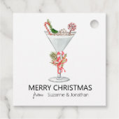 Waterverf Kerstmis Cocktail Martini Bedankjes Labels (Achterkant)