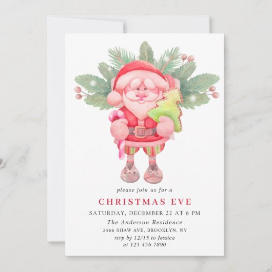 Waterverf Kerstmis: feestdag kerstmis Kaart (Voorkant)