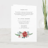 Waterverf Kerstmis Floral Winter Wedding Booklet Programma (Achterkant)