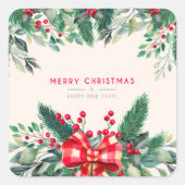 Waterverf Kerstmis 🌲 Greenery Sticker (Voorkant)