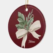 Waterverf Kerstmis Groen Gepersonaliseerd Keramisch Ornament (Links)