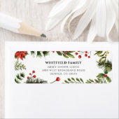 Waterverf Kerstmis groen retouradres Etiket (Insitu)