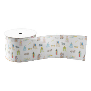 Waterverf kerstmis grosgrain lint