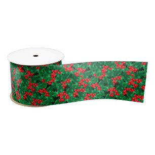Waterverf Kerstmis Holly Ribbon Lint