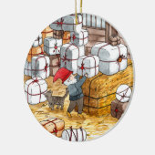 Waterverf Kerstmis in Zweden  Keramisch Ornament (Links)