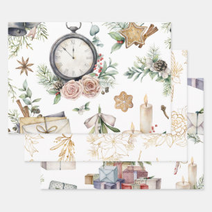  Waterverf Kerstmis Inpakpapier Vel