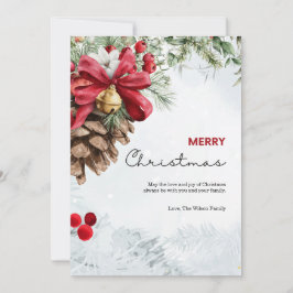 Waterverf Kerstmis Kaart Eenvoudige Groet