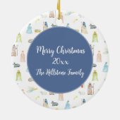 Waterverf kerstmis keramisch ornament (Achterkant)