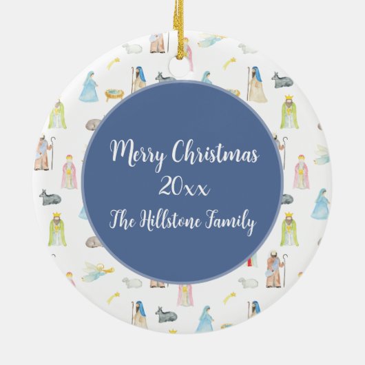 Waterverf kerstmis keramisch ornament (Achterkant)