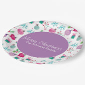 Waterverf kerstmis met handschilderd patroon papieren bordje (Gekanteld)