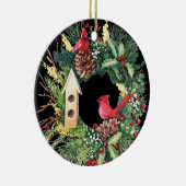 Waterverf kerstmis met keramisch Ornament (Rechts)