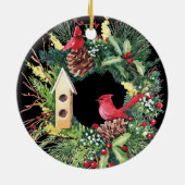 Waterverf kerstmis met keramisch Ornament (Achterkant)