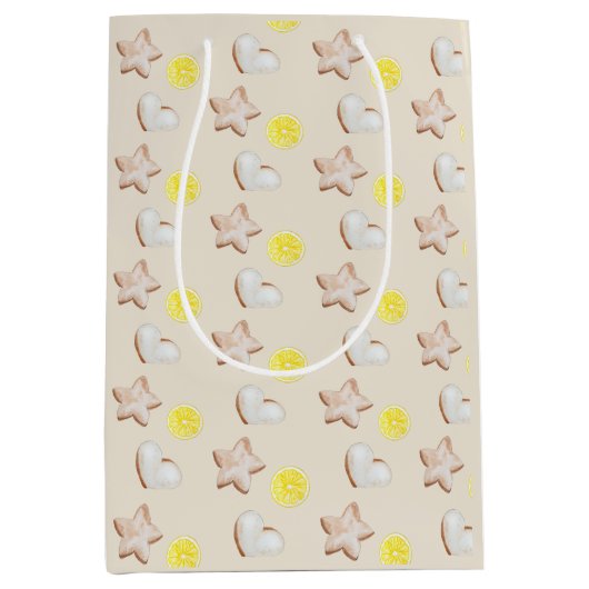 Waterverf kerstmis met Lemon Ginger Bread Medium Cadeauzakje (Voorkant)