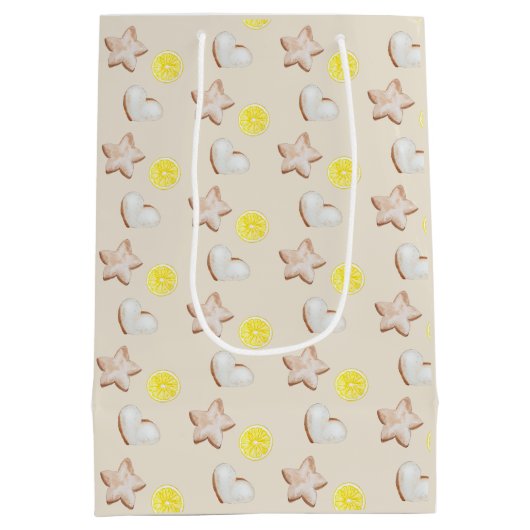 Waterverf kerstmis met Lemon Ginger Bread Medium Cadeauzakje (Achterkant)