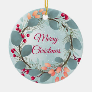 Waterverf Kerstmis met moderne rustige tijden Keramisch Ornament