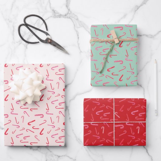 Waterverf kerstmis met snoepriet inpakpapier vel (Voorkant)