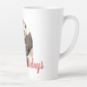Waterverf Kerstmis Panda - Gepersonaliseerd Latte Mok (Rechts)