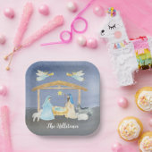 Waterverf kerstmis papieren bordje (Feest)