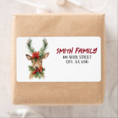 Waterverf Kerstmis rendieren Etiket (Insitu)