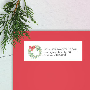 Waterverf Kerstmis — Retouradreslabels Etiket