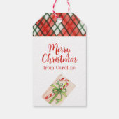 Waterverf Kerstmis Shopping Mode Meisje Cadeaulabel (Achterkant)