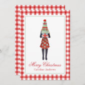 Waterverf Kerstmis Shopping Mode Meisje Feestdagenkaart (Voorkant / Achterkant)